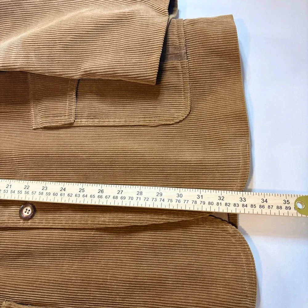 Vintage 70s Europe Craft‎ Corduroy Western Blazer Suede Patch Tan Jacket 44L